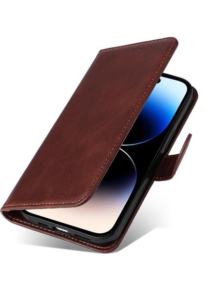 IPhone 15 Pro Kılıf Manyetik Kapatma Kart Yuvaları ile Uyumlu Kapak Çevirin (Yurt Dışından)