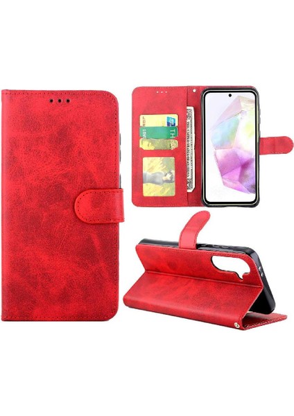 Galaxy A56 Manyetik Kapatma Kickstand Pu Deri Için Filp Durumda (Yurt Dışından)