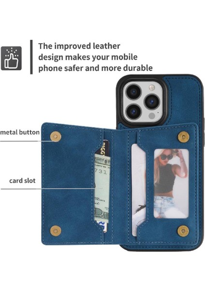IPhone 14 Pro Max Fermuarlı Cep Kılıfı Kart Tutucu Geri Çevirme ile Uyumlu (Yurt Dışından) indirimleri