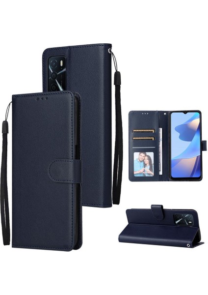 Oppo A56 Kickstand Manyetik Kart Tutucu Pu Deri Kılıf Için Flip Case (Yurt Dışından)