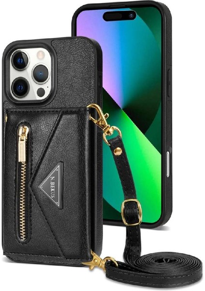 IPhone 16 Pro Max Fermuarlı Cep Kılıfı Manyetik Toka Pu ile Uyumlu (Yurt Dışından) fiyatları