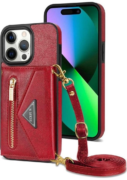 IPhone 15 Pro Max Fermuarlı Cep Kılıfı Koruyucu Kapak Pu ile Uyumlu (Yurt Dışından)