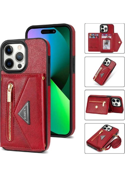 IPhone 15 Pro Max Fermuarlı Cep Kılıfı Koruyucu Kapak Pu ile Uyumlu (Yurt Dışından) fiyatları