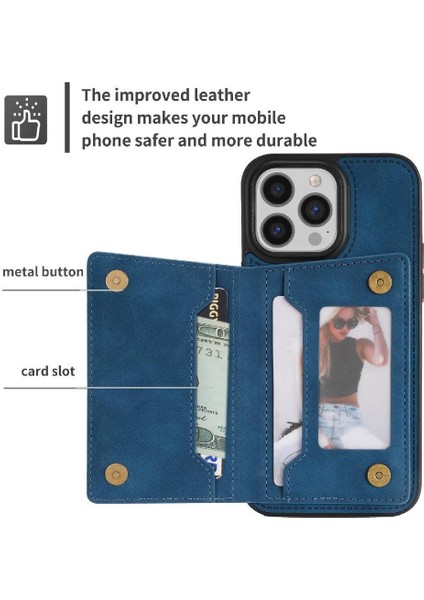 IPhone 14 Pro Fermuarlı Cep Kılıfı ile Uyumlu Pu Deri Arka Flip Case (Yurt Dışından) indirimleri