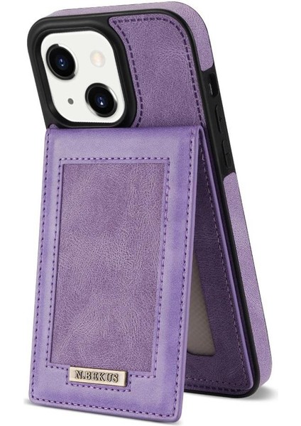 IPhone 14 Plus Flip Case Kickstand Rfıd Engelleme Kapağı ile Uyumlu (Yurt Dışından)