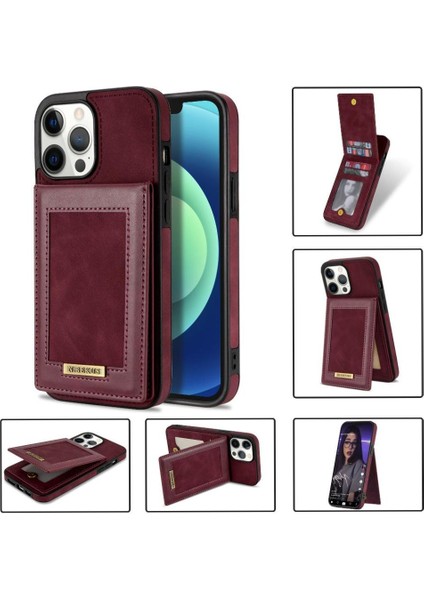 IPhone 13 Pro Max Flip Case Rfıd Engelleme Kickstand Kartı ile Uyumlu (Yurt Dışından)