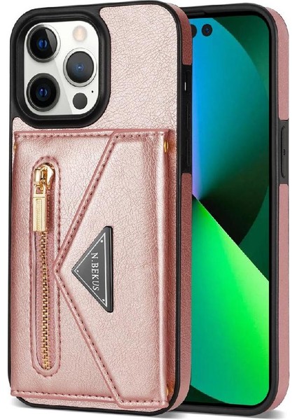 IPhone 15 Pro Max Fermuarlı Cebi Durumda Pu Deri Kapak ile Uyumlu (Yurt Dışından) modelleri
