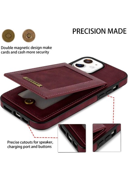 IPhone 12 Flip Case Rfıd Engelleme Kart Sahibinin Güçlü ile Uyumlu (Yurt Dışından)