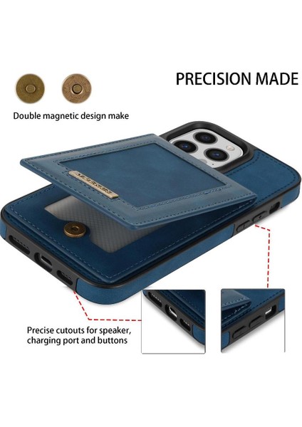 IPhone 14 Pro Flip Case Güçlü Manyetik Adsorpsiyon Rfıd ile Uyumlu (Yurt Dışından)