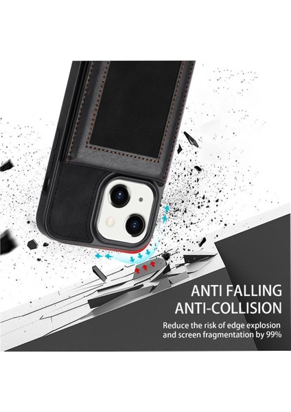 IPhone 14 Plus Flip Case Kickstand Rfıd Engelleme Kapağı ile Uyumlu (Yurt Dışından)