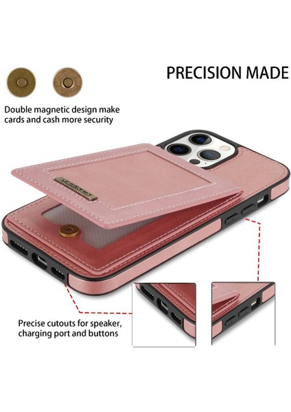 IPhone 13 Pro Max Flip Case Rfıd Engelleme Kickstand Kartı ile Uyumlu (Yurt Dışından)
