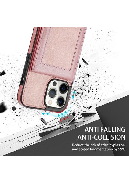IPhone 13 Pro Max Flip Case Rfıd Engelleme Kickstand Kartı ile Uyumlu (Yurt Dışından)