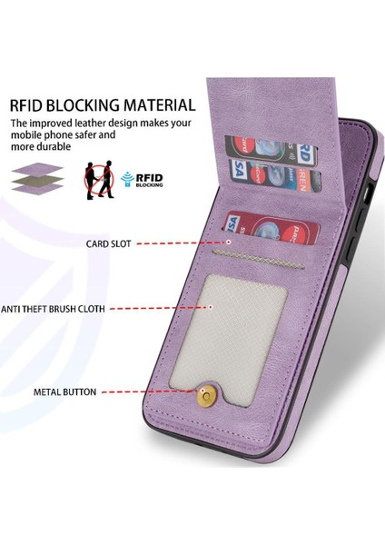 IPhone 13 Pro Flip Case Kart Tutucu Rfıd Engelleme Kapağı ile Uyumlu (Yurt Dışından) modelleri