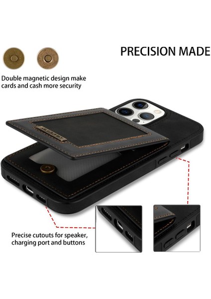 IPhone 13 Pro Max Flip Case Rfıd Engelleme Kickstand Kartı ile Uyumlu (Yurt Dışından) indirimleri