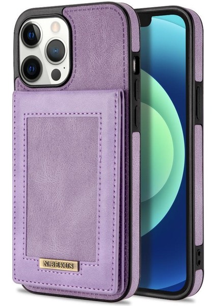 IPhone 13 Pro Max Flip Case Rfıd Engelleme Kickstand Kartı ile Uyumlu (Yurt Dışından)