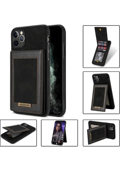 IPhone 11 Pro Flip Case Kart Tutucu Kickstand Güçlü Rfıd ile Uyumlu (Yurt Dışından)