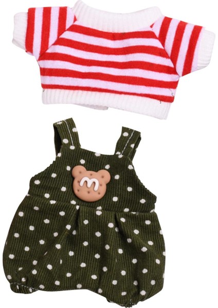 Mini 6 Inç Giysileri Giydirme Giyim Kostümleri Giysileri Yeşil Polka Dot Ayı (Yurt Dışından)