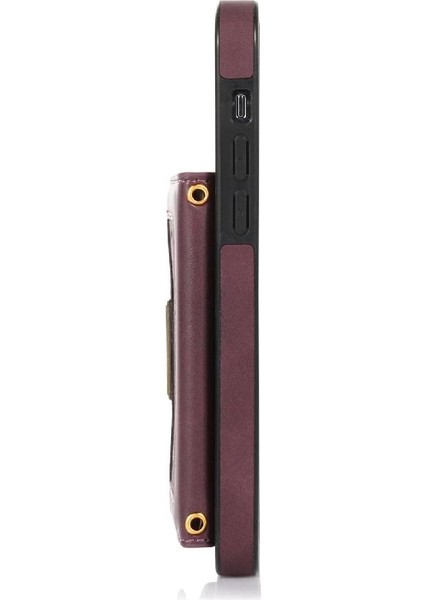 IPhone 12 Mini Koruyucu Kılıf Kart Tutucu Manyetik Kapak ile Uyumlu (Yurt Dışından)