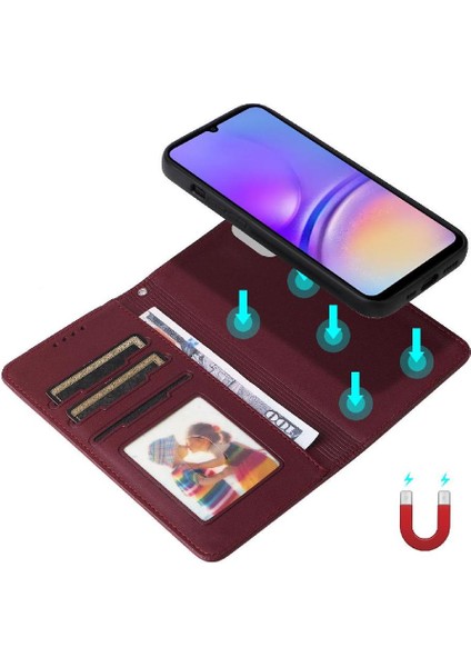 Galaxy A05 Rfıd Engelleme Kablosuz Şarj Cüzdanı Için Flip Case (Yurt Dışından)