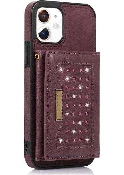 IPhone 12 Koruyucu Kılıf Flip Case Kart Tutucu Koruyucu ile Uyumlu (Yurt Dışından)
