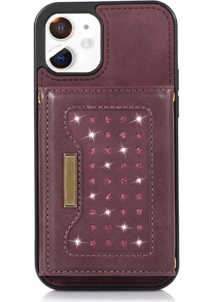 IPhone 12 Koruyucu Kılıf Flip Case Kart Tutucu Koruyucu ile Uyumlu (Yurt Dışından)