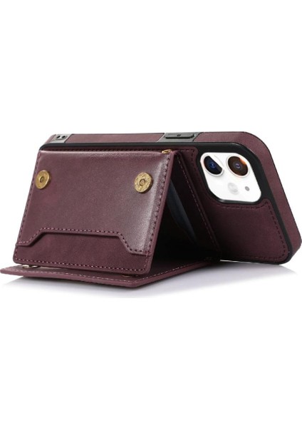 IPhone 12 Koruyucu Kılıf Flip Case Kart Tutucu Koruyucu ile Uyumlu (Yurt Dışından)