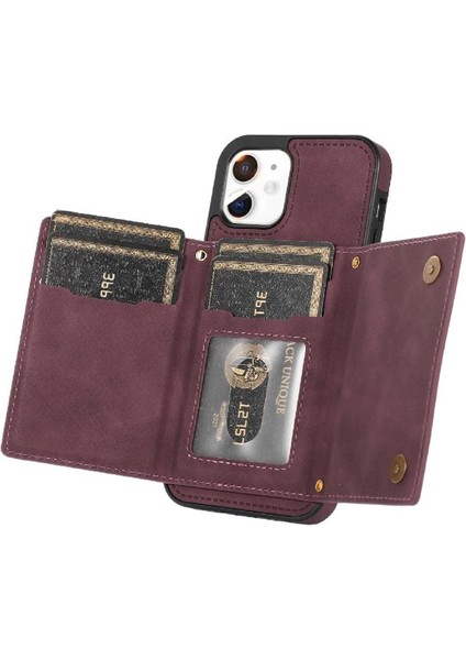 IPhone 12 Koruyucu Kılıf Flip Case Kart Tutucu Koruyucu ile Uyumlu (Yurt Dışından)