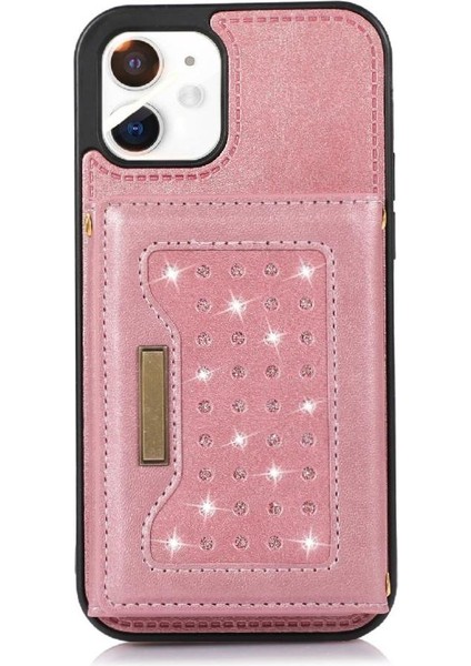 IPhone 12 Mini Koruyucu Kılıf Kart Tutucu Manyetik Kapak ile Uyumlu (Yurt Dışından)