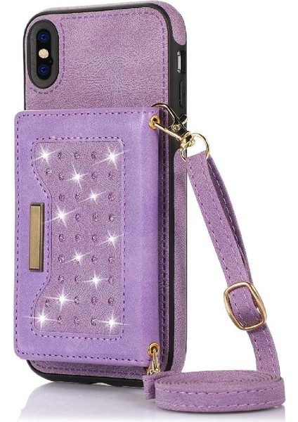 IPhone Xs Max Moda Glitter Cüzdan Kılıf Koruyucu Kapak ile Uyumlu (Yurt Dışından)