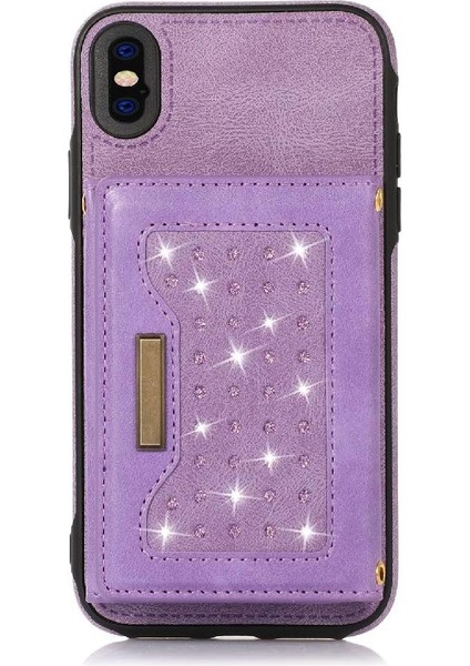 IPhone Xs Max Moda Glitter Cüzdan Kılıf Koruyucu Kapak ile Uyumlu (Yurt Dışından)