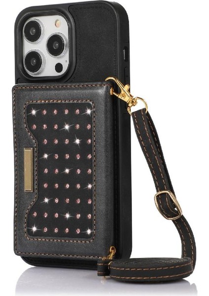 IPhone 14 Pro Max Moda Glitter Cüzdan Kılıf Flip Case ile Uyumlu (Yurt Dışından)