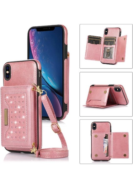IPhone Xs/x Moda Glitter Cüzdan Kılıf Flip Case Rfıd ile Uyumlu (Yurt Dışından)