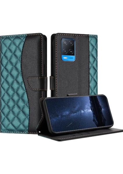 Oppo A56 Bilek Kayışı Pu Deri Cüzdan Koruma Kartı Için Flip Case (Yurt Dışından)