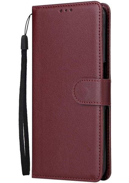 Oppo A56 Kickstand Manyetik Kart Tutucu Pu Deri Kılıf Için Flip Case (Yurt Dışından)