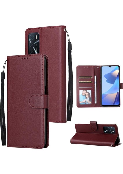 Oppo A56 Kickstand Manyetik Kart Tutucu Pu Deri Kılıf Için Flip Case (Yurt Dışından) modelleri