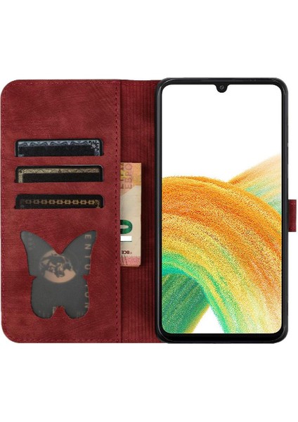 Galaxy A16 Kart Cep Kabartmalı Kelebek Kedi Için Flip Case (Yurt Dışından) indirimleri
