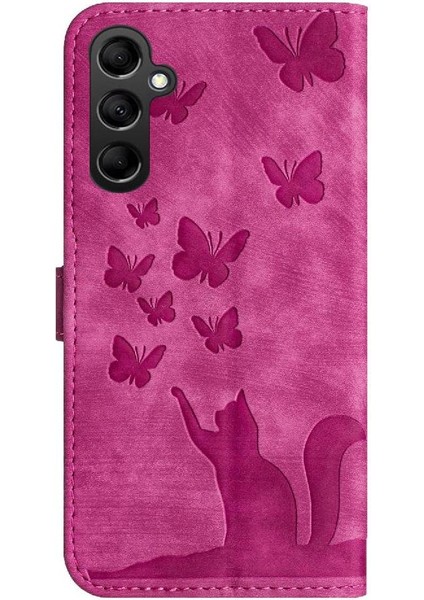Galaxy A16 Kart Cep Kabartmalı Kelebek Kedi Için Flip Case (Yurt Dışından) fırsatları