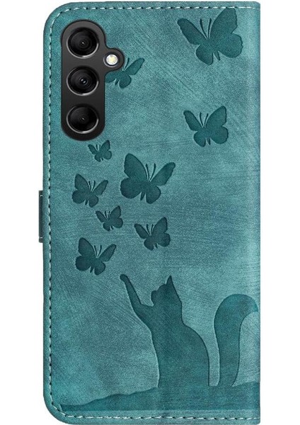 Galaxy A16 Kart Cep Kabartmalı Kelebek Kedi Için Flip Case (Yurt Dışından) fırsatları