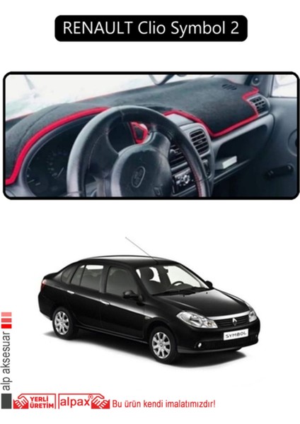 Renault Clio Symbol 2 Torpido Koruma Halısı - Siyah Kenar