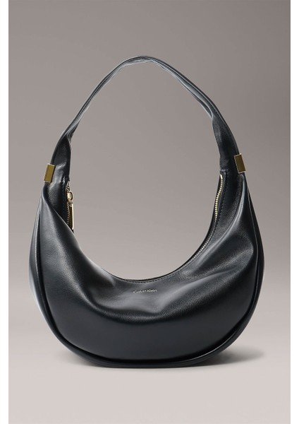 Kadın Pinched Soft Crescent Sm Omuz Çantası - Siyah