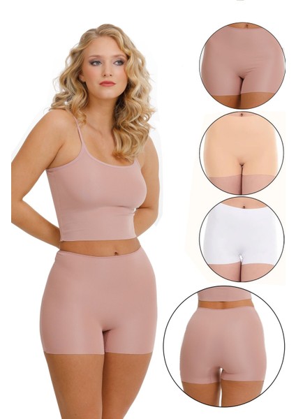 Lazer Kesim Yüksek Bel Şort 3'lü Set