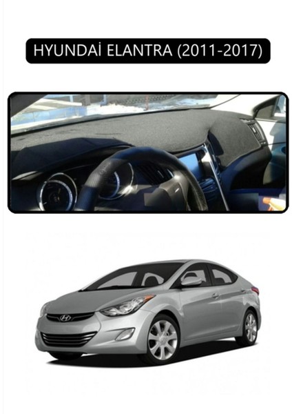 Hyundai Elantra 2011-2017 Torpido Koruma Halısı - Siyah Kenar