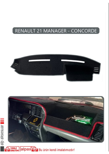 Renault 21 Manager - Concorde Torpido Koruma Halısı - Gri Kenar