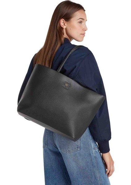 Kadın Modern Tote Omuz Çanta - Siyah indirimleri