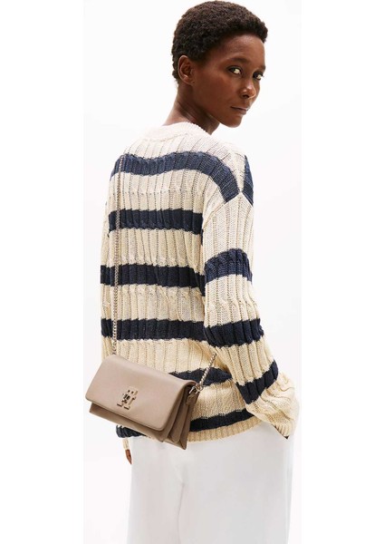 Kadın Th Modern Mini Çapraz Omuz Çantası - Taupe modelleri