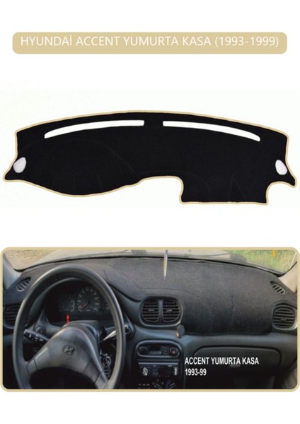 Hyundai Accent Yumurta Kasa 1993-1999 Torpido Koruma Halısı - Bej Kenar