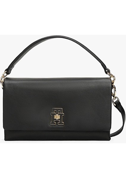Kadın Th Modern Convertible Crossover Omuz Çantası - Siyah