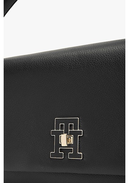 Kadın Th Modern Convertible Crossover Omuz Çantası - Siyah fırsatları