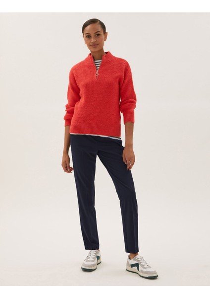 Slim Fit Yüksek Bel Pantolon