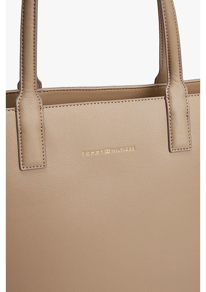 Kadın Logotape Tote Omuz Çanta - Açık Kahverengi modelleri